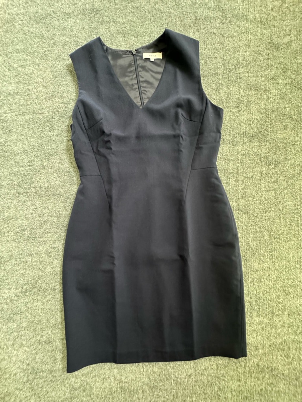 REISS Tailored V-Neck Faulkner Dress Navy Blue Size 10 - Picture 10 of 12
